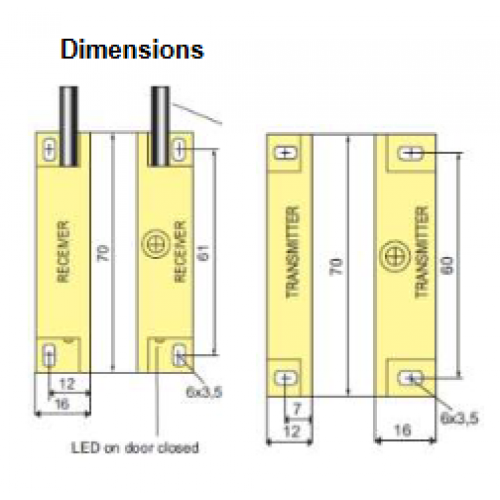 OPTOPUS DEC/6M Bezpečnostný kódovaný elektronický bezkontaktný spínač